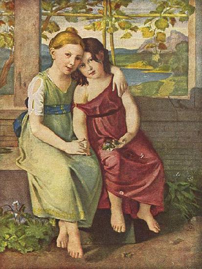 unknow artist Portrat der Adelheid und Gabriele von Humboldt oil painting image
